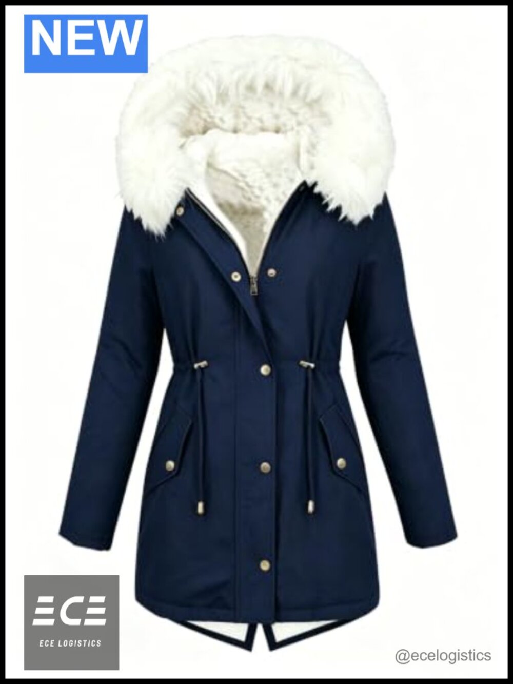 Women Winter Coats Fleece Lined Parka Jacket Hooded Thicken Coat Pockets Faux